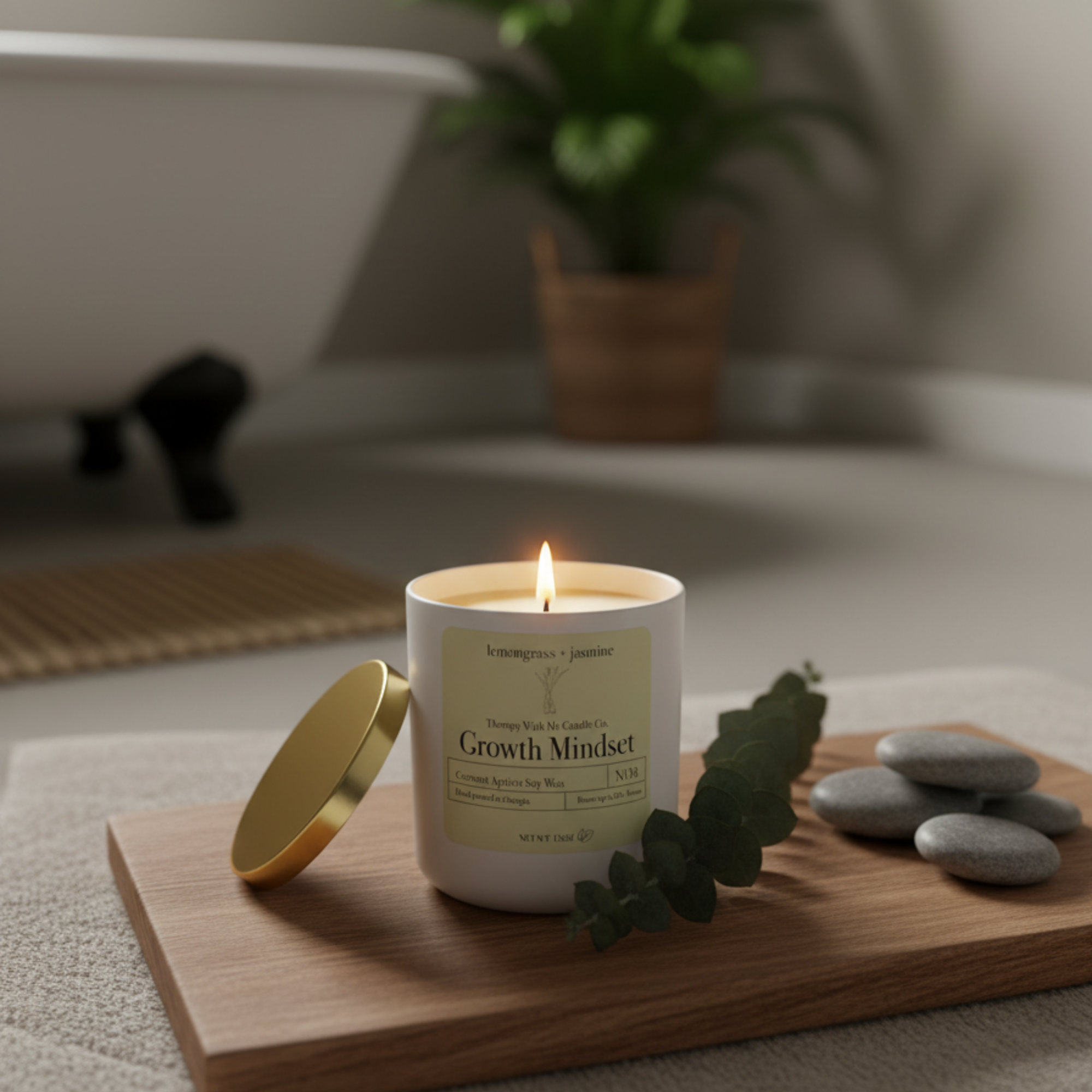 Lemongrass +Jasmine Scented Candle - Large 12 oz