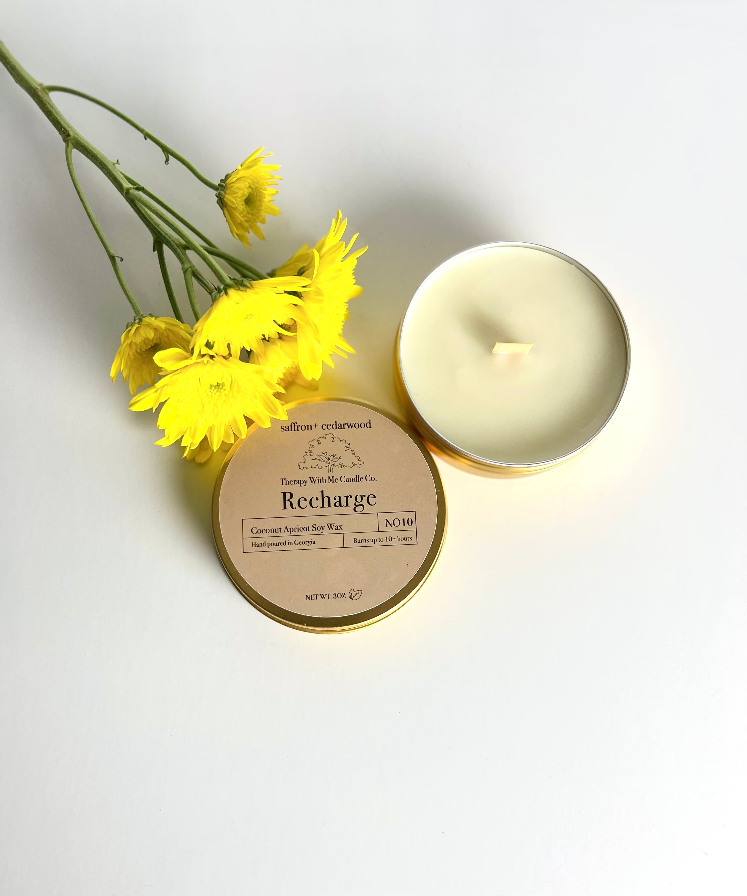Saffron + Cedarwood Scented Candle - Small 3 oz