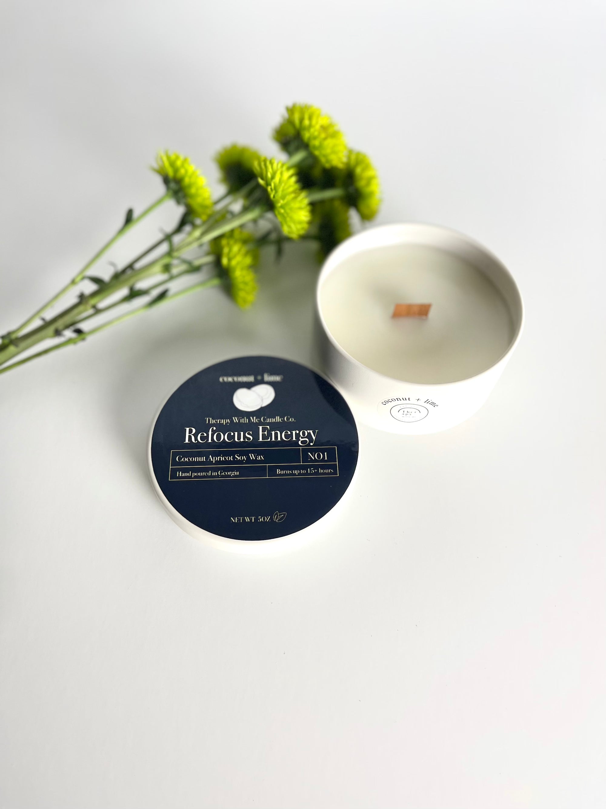 This 5oz candle is a luxurious blend of coconut and zesty lime, creating a harmonious aroma that transports you to a tropical paradise