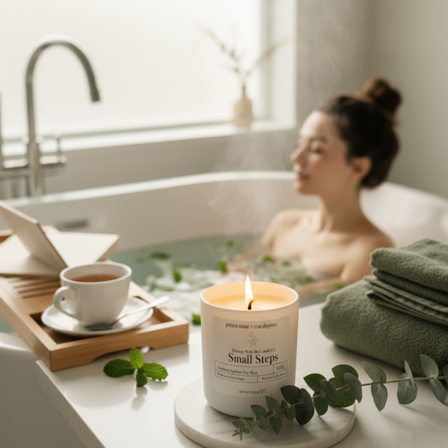Green Mint + Eucalyptus Scented Candle - Large 12 oz