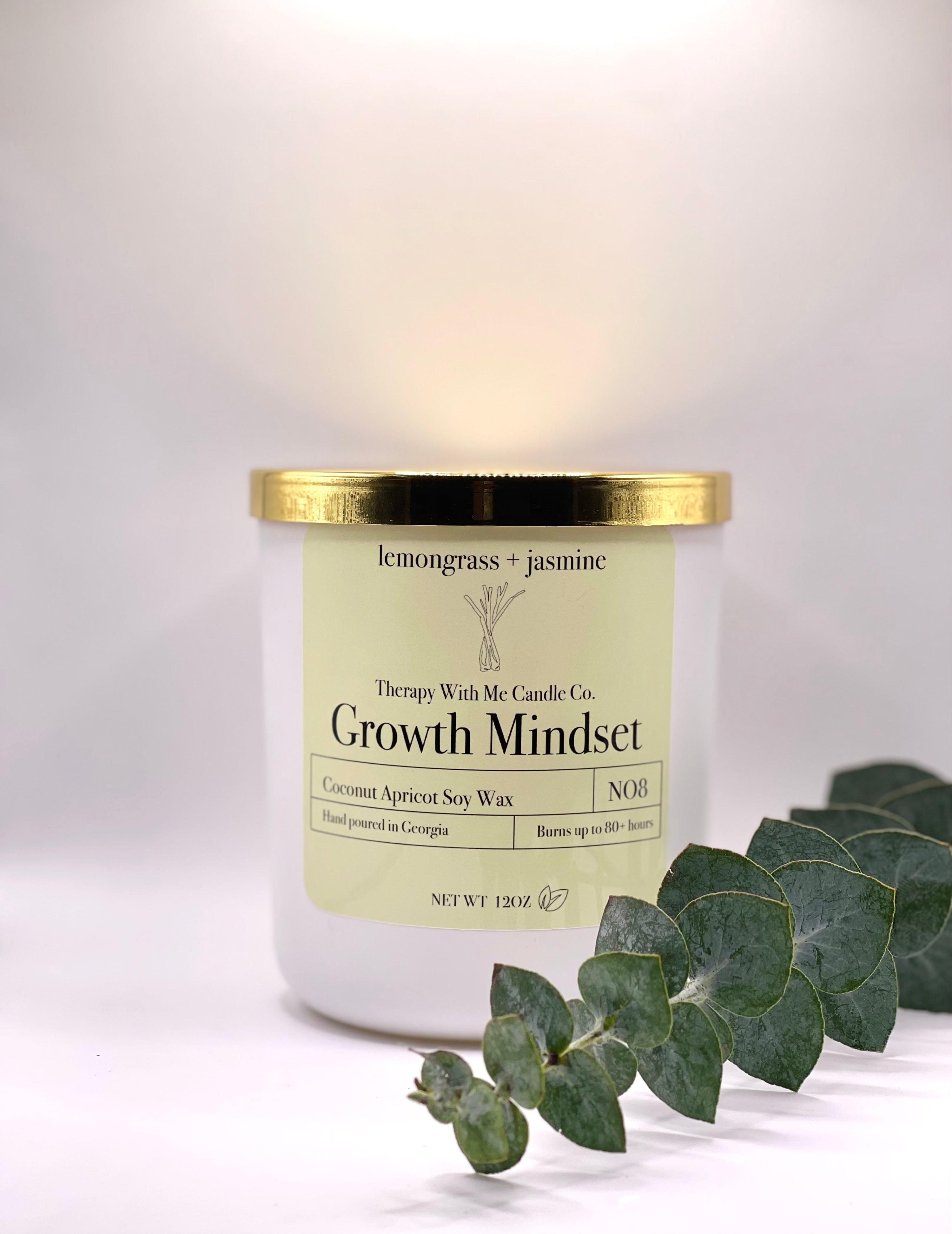 Lemongrass +Jasmine Scented Candle - Large 12 oz