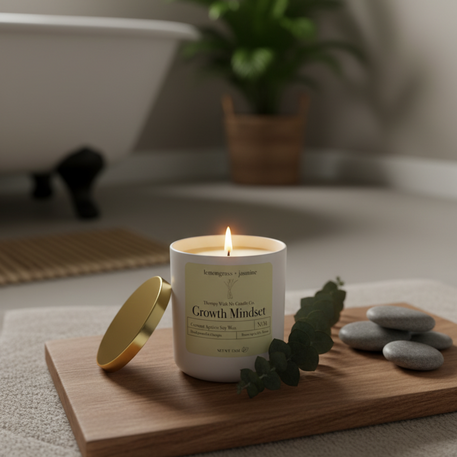 Lemongrass +Jasmine Scented Candle - Large 12 oz