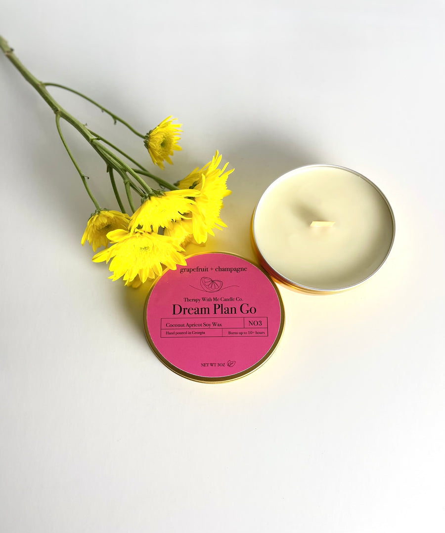 Grapefruit + Champagne Scented Candle - Small 3 oz