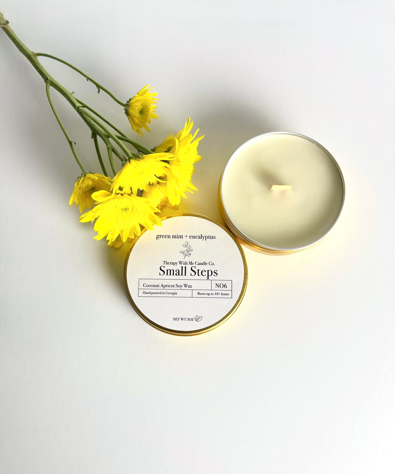 Green Mint + Eucalyptus Scented Candle - Small 3 oz