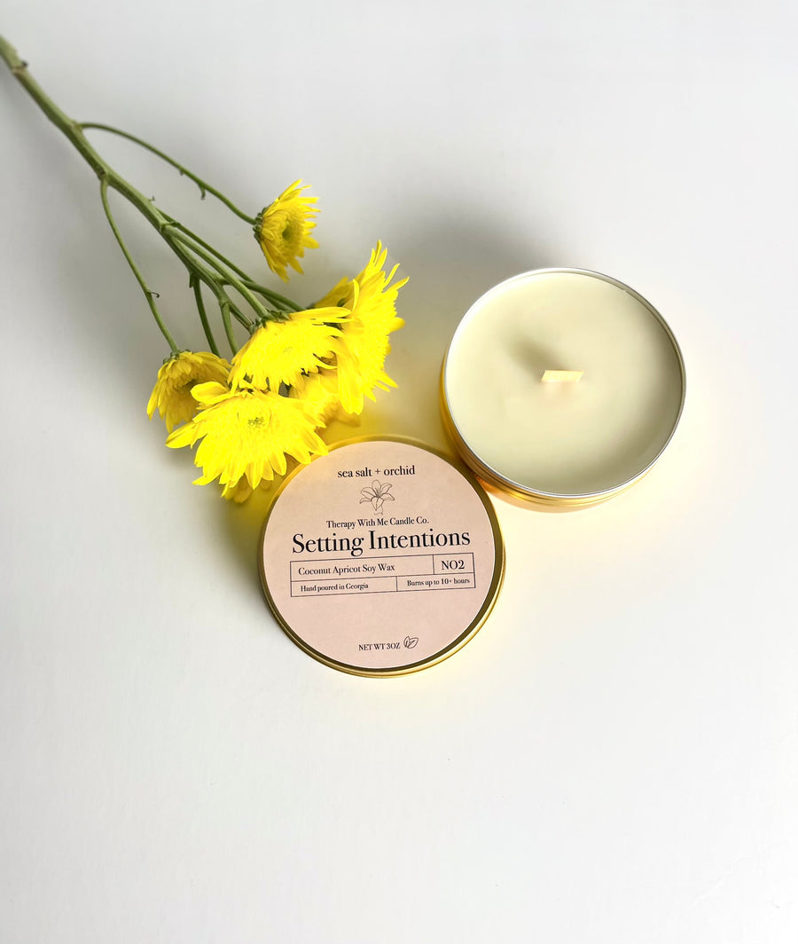 Sea Salt + Orchid Scented Candle - Small 3 oz