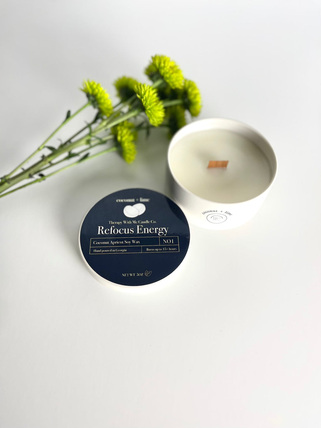 This 5oz candle is a luxurious blend of coconut and zesty lime, creating a harmonious aroma that transports you to a tropical paradise