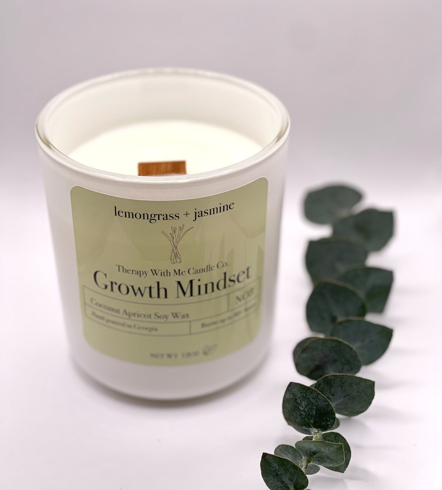 Lemongrass +Jasmine Scented Candle - Large 12 oz